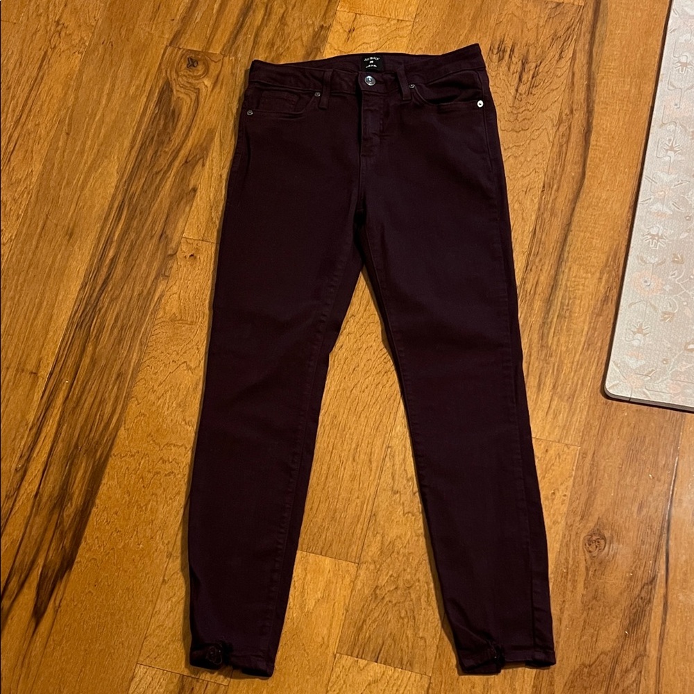 JUST BLACK DENIM burgundy pants